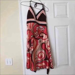 Miss Bisou Dress Halter Brown 5 Pink